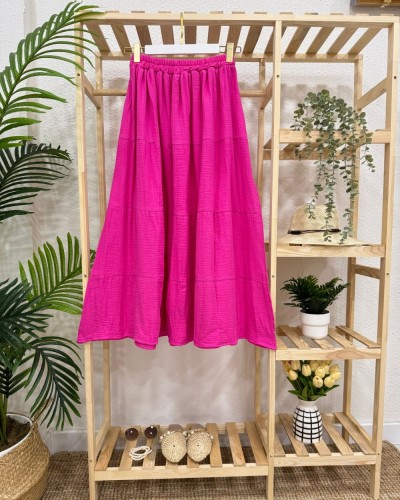 Bade Müslin Etek fuşya