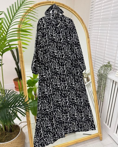 Erida Viskon Elbise siyah