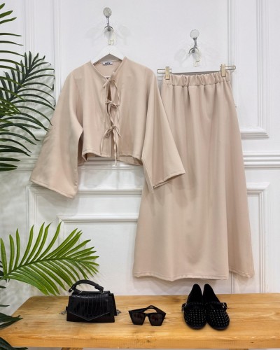 Emilya ikili takım bej