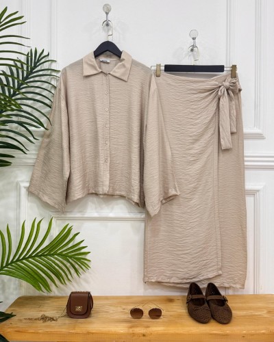 Siera ikili takım bej