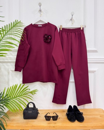 Lamia ikili Takım bordo