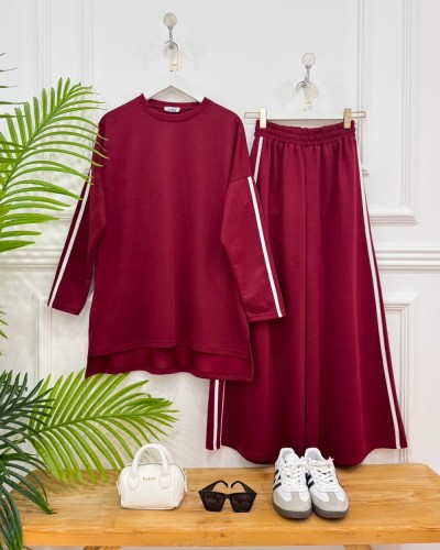 Lidya İkili Takım bordo