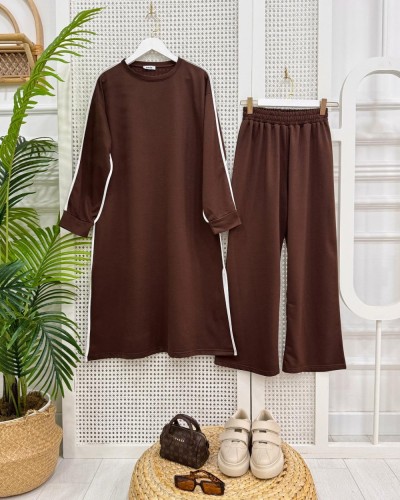 Long  İkili Takım Kahverengi