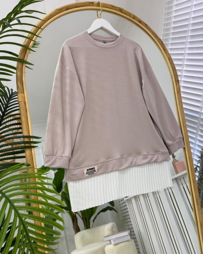 Ajna içlik görünümlü Tunik bej