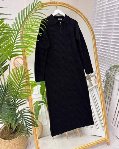 Çisil Triko Elbise siyah