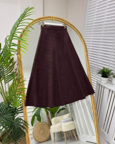 Mitra Süet  Etek kahverengi