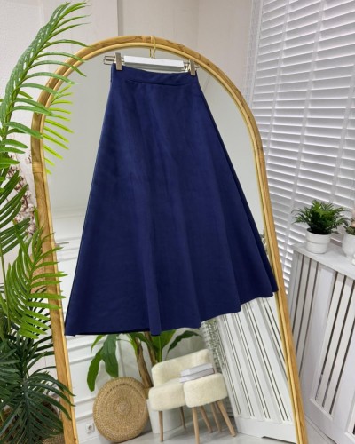 Mitra Süet  Etek lacivert