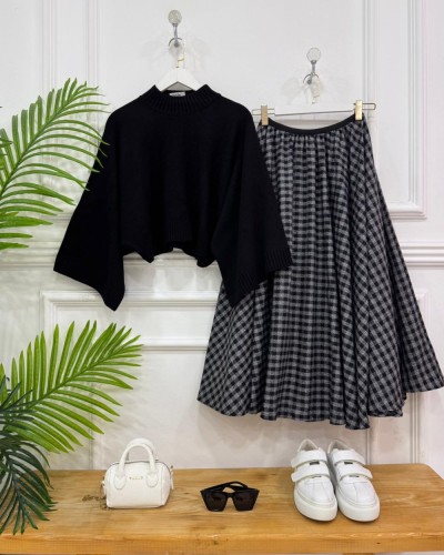 Melisa  ikili kombin siyah kazak, siyah  etek