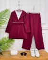 Layza ceketli İkili takım bordo
