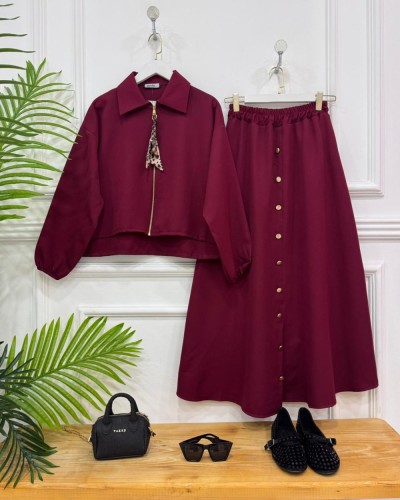 Sensu İkili takım bordo