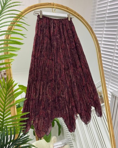 Tuğsem Şifon Etek bordo