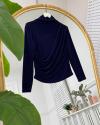 Lisa drapeli bluz lacivert
