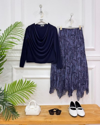 Tuğçe İkili kombin lacivert