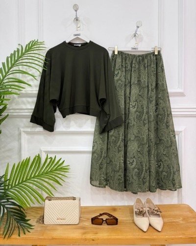 Melina ikili kombin yeşil