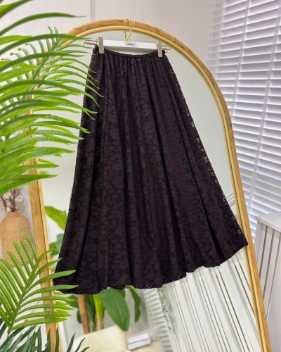 Lili Dantel Etek kahverengi