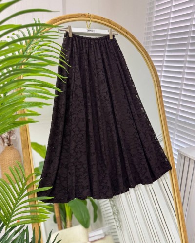 Lili Dantel Etek kahverengi