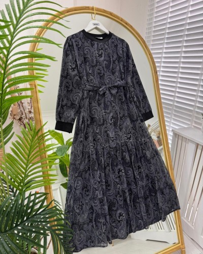 Simay Şifon Elbise siyah