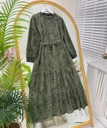Simay Şifon Elbise haki