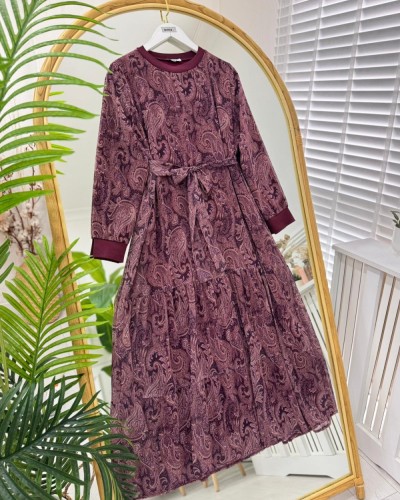 Simay Şifon Elbise bordo