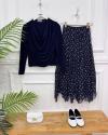 Pelin İkili kombin lacivert etek lacivert bluz