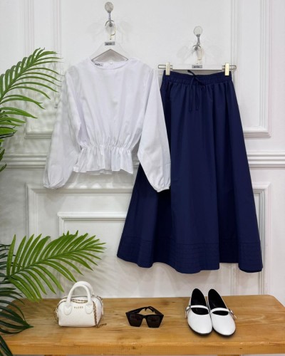 Asel İkili kombin lacivert