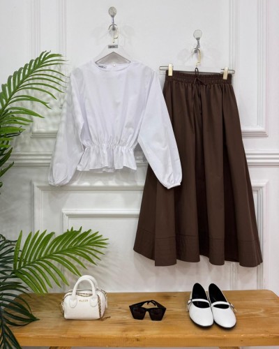 Asel İkili kombin kahve