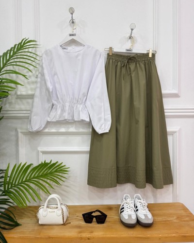 Asel İkili kombin haki