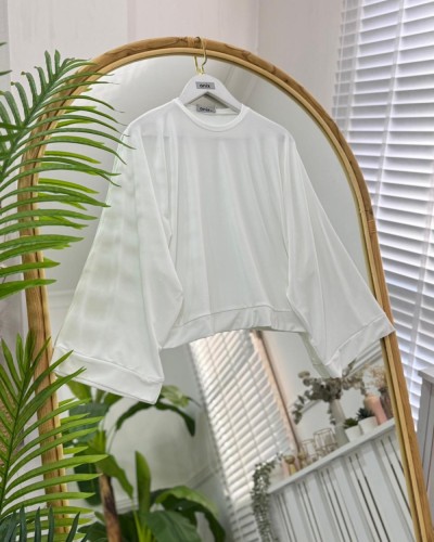 Mişa Yarasa Bluz  beyaz