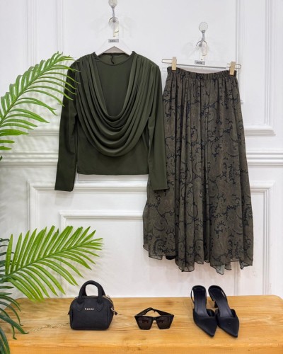 Defne İkili kombin haki