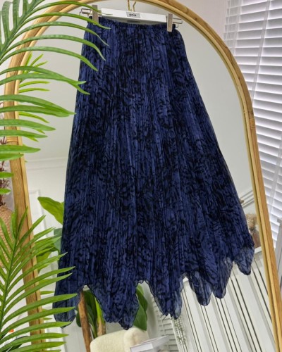 dilara Şifon Etek mavi 