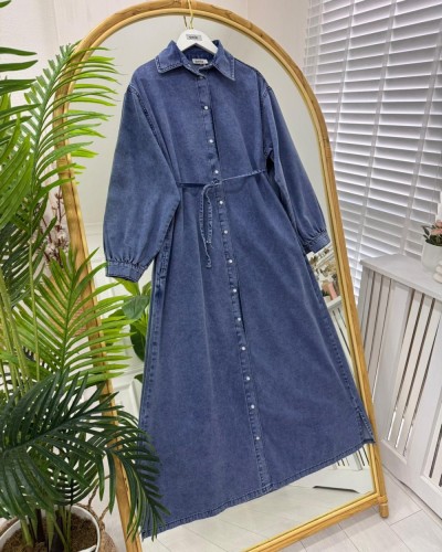 Westa Gömlek Elbise mavi