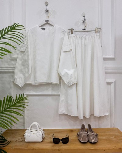 Lavanya ikili Takım beyaz