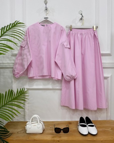 Lavanya ikili Takım pembe