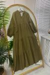 Feyza Elbise olive yeşil