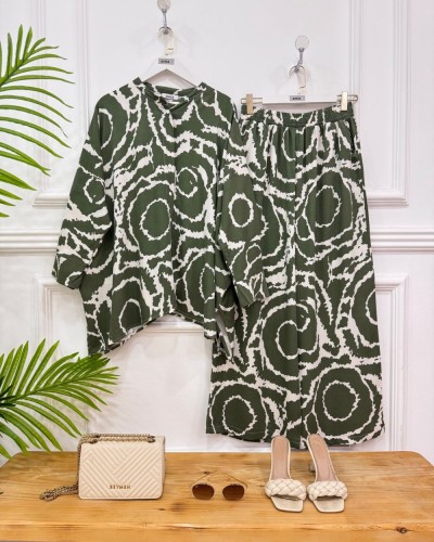 Batik ikili takım yeşil