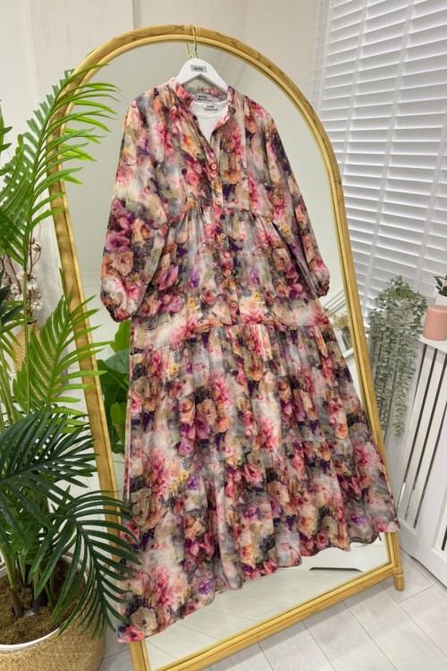 Pastel Elbise Nar Çiçeği