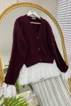 Love Dantelli Hırka bordo