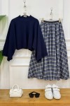Plaid laci kazak,laci etek