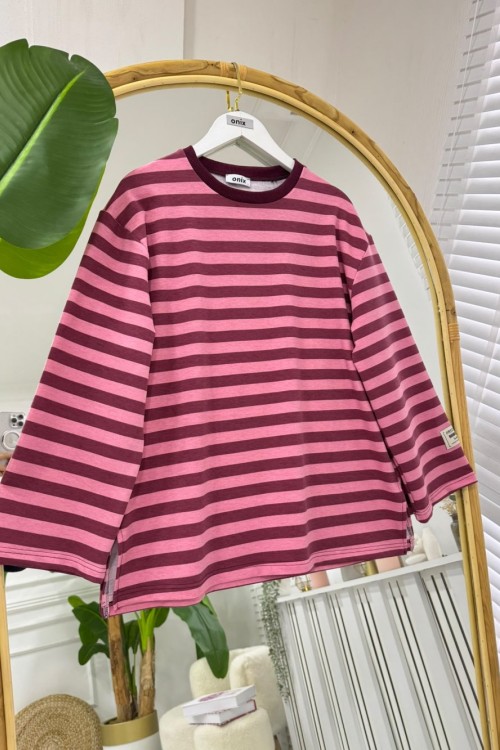 Lumi Sweat Bordo/Gül