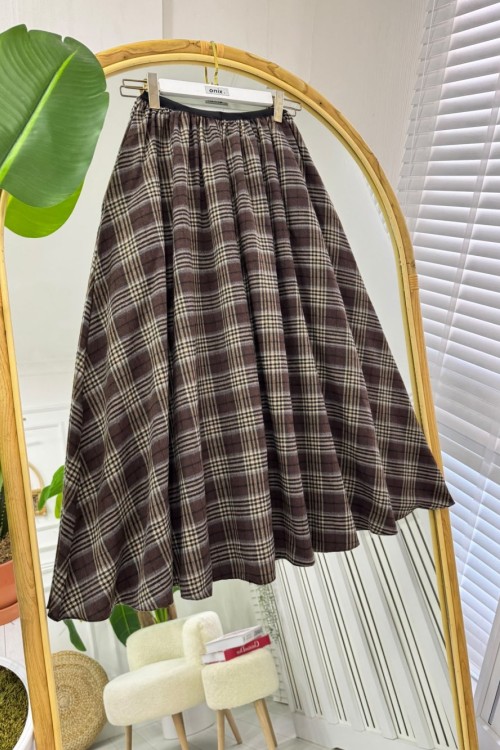 Cepli Ekose etek kahve nx1