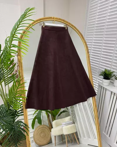 Mitra Süet  Etek kahverengi